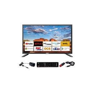 Antarion tv led 40" 101cm smart connect android 9. 0 12v/24v/220v camping-car - Publicité