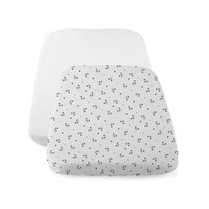 Chicco - Lot de 2 Draps Housses Motif Panda Blanc - Pour Berceau Next2Me - Publicité