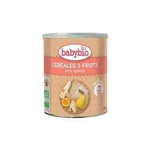 Babybio Céréales 3 Fruits avec Quinoa (boite de 220g) - dès 6 mois - - Publicité