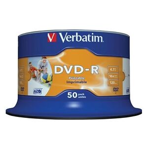 Verbatim - 50 x DVD-R - 4.7 Go (120 minutes) 16x - surface imprimable photo large - spindle - Publicité