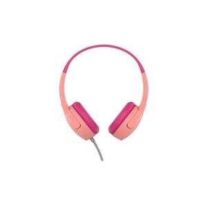 Belkin SoundForm Mini - Ecouteurs avec micro - sur-oreille - filaire - jack 3,5mm - rose - Publicité