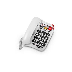 Spc Comfort numbers 2 - téléphone fixe senior touches xxl, 3 mémoires directes, volume très élevé, compatible appareils auditifs, signal lumineux - Publicité