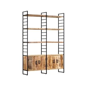 vidaXL bookshelf 4 levels 124x30x180 cm rough mango wood - Publicité