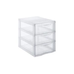 Sundis tour de rangement orgamix a5 3 tiroirs 25,5x18,5x25,5 cm transparent - Publicité