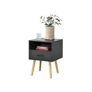 Premium XL Table de Chevet Design Commode à Tiroir Meuble Bas de Style Intemporel Table de Nuit avec Espace de Stockage Panneau de Particules Bois Revêtu par - Publicité