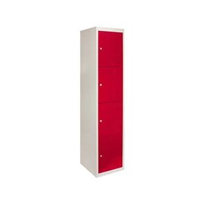 MonsterShop Metal Storage Lockers - Four Doors, Flatpacked, Red - Publicité