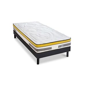 Maison Aubertin Ensemble Matelas Aubertin Ressorts ensachés Accueil mémoire et sommier kit bois noir - 90 x190 cm - Publicité