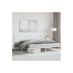 VIDAXL Cadre de lit métal avec tête de lit blanc 200x200 cm - Publicité