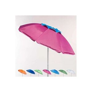 Beachline - Parasol de plage 200 cm aluminium anti-vent protection uv Corsica, Couleur: Rose - Publicité