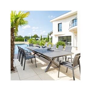 Table de jardin Hesperide Table Axiome extensible ardoise 12 p Hespéride - Gris Anthracite - Publicité