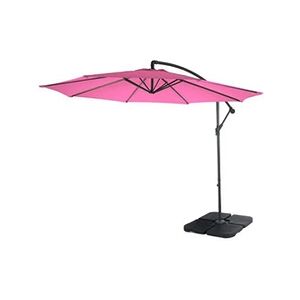 Mendler Parasol Acerra, 3m inclinable polyester/acier 11kg rose avec support - Publicité