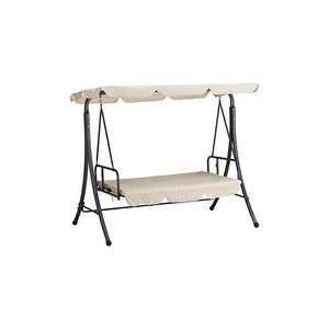 GENERIQUE Balancelle lit pliable en acier peint tissu en polyester bali beige - Publicité