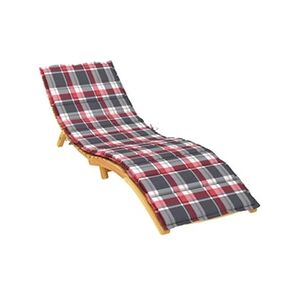 VIDAXL Coussin de chaise longue à carreaux rouge 200x60x3 cm - Publicité