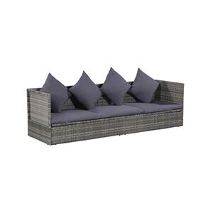 VIDAXL Lit de jardin Gris 200x60 cm Résine tressée - Publicité