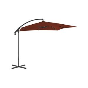 VIDAXL Parasol déporté avec mât en acier 250x250 cm Terre cuite - Publicité