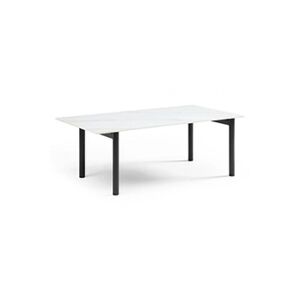 Meubletmoi Table basse 120x60 cm céramique blanc marbré pieds droits - NEVADA 09 - Publicité