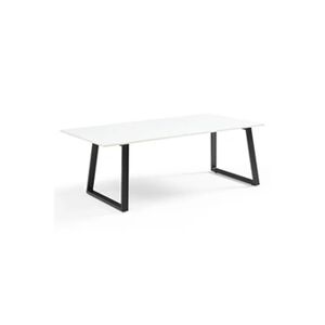 Meubletmoi Table basse 120x60 cm céramique blanc pieds luge - OREGON 02 - Publicité