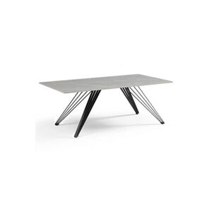 Meubletmoi Table basse 120x60 cm céramique gris marbré pieds filaires - ARIZONA 01 - Publicité