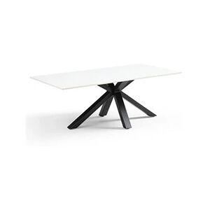 Meubletmoi Table basse 120x60 cm céramique blanc pied croix - OREGON 04 - Publicité