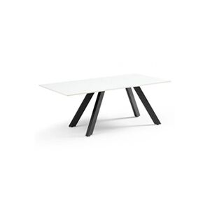 Meubletmoi Table basse 120x60 cm céramique blanc pieds inclinés - OREGON 08 - Publicité