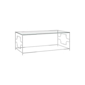 VIDAXL Table basse Argenté 120x60x45 cm Acier inoxydable et verre - Publicité