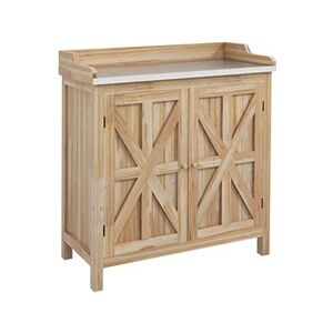 Outsunny Table de rempotage armoire de jardin 2 en 1 bois sapin acier - Publicité