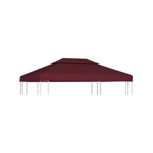 VIDAXL Toile supérieure double de belvédère 310 g/m² 4x3 m Bordeaux - Publicité