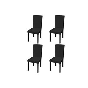 VIDAXL Housse de chaise droite extensible 4 pcs noir - Publicité