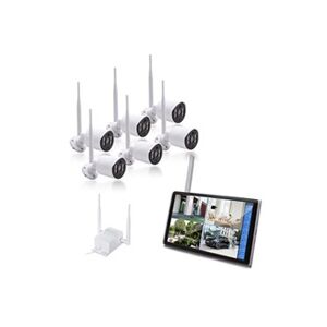 Vidéosurveillance AMC Kit vidéosurveillance 4G: 6 caméras WiFi UHD IR iA + écran LCD 10.1 + enregistreur + HDD 2To - Publicité