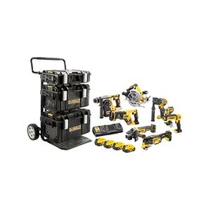 Dewalt Pack 8 outils 18V XR (DCD996 + DCF887 + DCS570 + DCS355 + DCL050 + DCG405 + DCH273 + DCS367) + 4 batteries 5Ah + chargeur + 3 coffrets TOUGHSYSTEM - - Publicité