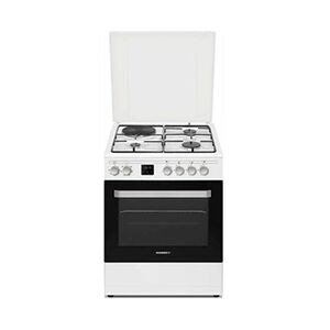 Rosieres RGE660CMW/E - Cuisinière - pose libre - largeur : 59.8 cm - profondeur : 61 cm - hauteur : 93.6 cm - avec système auto-nettoyant - blanc - Publicité