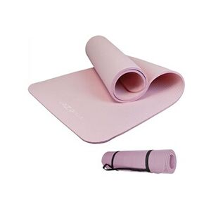 Tapis de sport Vivezen Tapis de yoga, de gym, d'exercices 180 x 60 x 1 cm + sangle de transport - Rose - Publicité