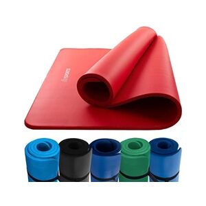 Tapis de sport ScSports  Tapis de Yoga - 190 x 80 cm, Epaisseur 1,5 cm, NBR, Antidérapant, avec Sangle de Transport, Rouge - Tapis de Fitness, Pilates, Gymnastique, - Publicité