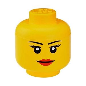 Lego boîte de rangement tête de fille mini 10 x 11 cm polypropylène jaune - Publicité