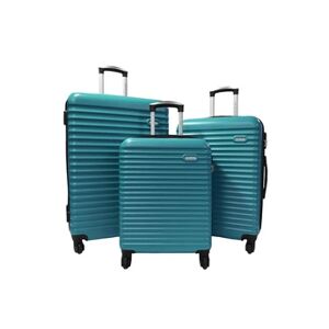 David Jones Lot 3 valises rigides dont 1 valise cabine ABS Turquoise - Publicité