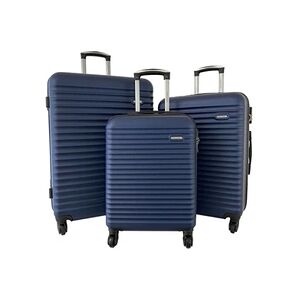 David Jones Lot 3 valises rigides dont 1 valise cabine ABS Marine - Publicité