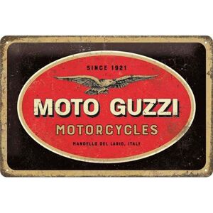 Plaque décorative en métal en relief 30 x 20 cm Moto Guzzi - Logo - Publicité