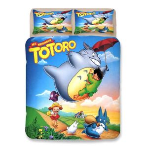 Totoro Parure De Couette 3d Imprimé - 1 Housse De Couette 175 X 215 Cm + 2 Taies D'oreiller 51 X 66 Cm - Publicité