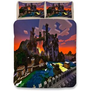 Minecraft Parure De Couette 3d Imprimé - 1 Housse De Couette 175 X 215 Cm + 2 Taies D'oreiller 51 X 66 Cm - Publicité