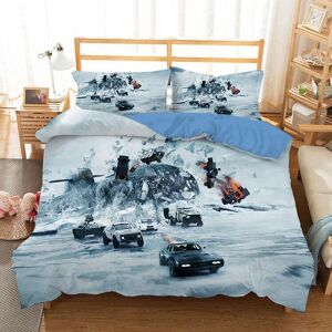 Fast And Furious Parure De Couette 3d Imprimé - 1 Housse De Couette 175 X 215 Cm + 2 Taies D'oreiller 51 X 66 Cm - Publicité