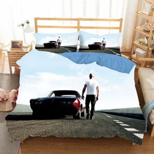 Fast And Furious Parure De Couette 3d Imprimé - 1 Housse De Couette 175 X 215 Cm + 2 Taies D'oreiller 51 X 66 Cm - Publicité