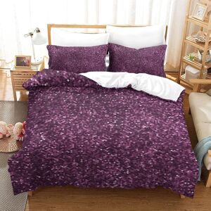 Ensemble De Literie Imprime Housse De Couette 3 Pieces Violet Fermeture A Glissiere Ultra Doux Confortable - Publicité