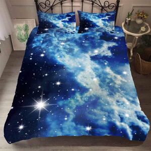 Myst¿¿Re Bleu Noir Violet Cosmos Galaxie Star Housse De Couette Homme Femme, Cosmos Plan¿¿Te Star Parures De Lit Housse De Couette Avec Taie D'oreiller (Blanc Bleu, X Cm) - Publicité