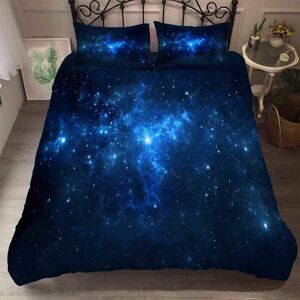 Myst¿¿Re Bleu Noir Violet Cosmos Galaxie Star Housse De Couette Homme Femme, Cosmos Plan¿¿Te Star Parures De Lit Housse De Couette Avec Taie D'oreiller (Bleu Noir, X Cm) - Publicité