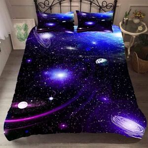 Myst¿¿Re Bleu Noir Violet Cosmos Galaxie Star Housse De Couette Homme Femme, Cosmos Plan¿¿Te Star Parures De Lit Housse De Couette Avec Taie D'oreiller (Violet No - Publicité