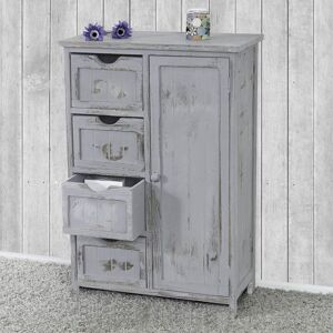 Mendler Commode / Armoire, 82x55x30cm, Shabby Chic, Vintage Gris - Publicité