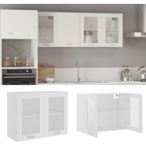 Vidaxl Armoire En Verre Suspendue Blanc 80x31x60 Cm Aggloméré - Publicité