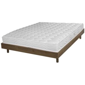 Ebac Sommier + Pieds + Matelas Chêne Oak Decokit 140x190 50 X 8 Mm Marron - Publicité