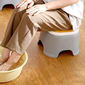 Petit Tabouret Escabeau Repose-Pieds Épaissi Antidérapant Multifonction Toliet Tabouret Pot Tabouret Pour Salon Chambre Garage Ménage Salle De Bains Jaune - Publicité