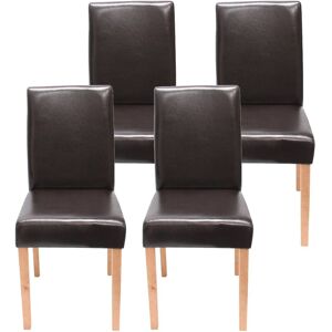 Mendler Lot De 4 Chaises De Séjour Littau Simili-Cuir, Marron, Pieds Clairs - Publicité